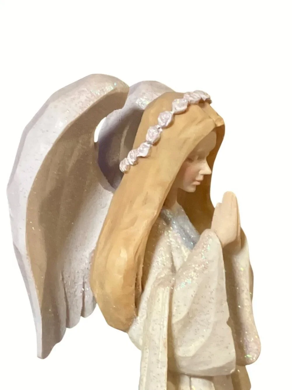Foundations Enesco 2006 Angel Figurine With Lord's Prayer Text By Karen Hahn